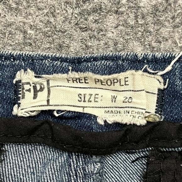 Free People Jeans Womens 28 Blue Denim Stretch Mid Rise Flared Leg Zip Fly - Picture 5 of 12
